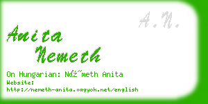 anita nemeth business card